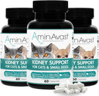 AminAvast Suplemento de Apoyo Renal para Gatos y Perros Pequeños, 300mg (Pack de 3) - 60 Cápsulas Espolvoreables