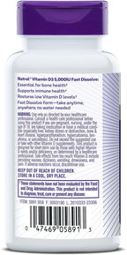Natrol Vitamin D3 5000 IU Fast Dissolve Tablets, 90 Count