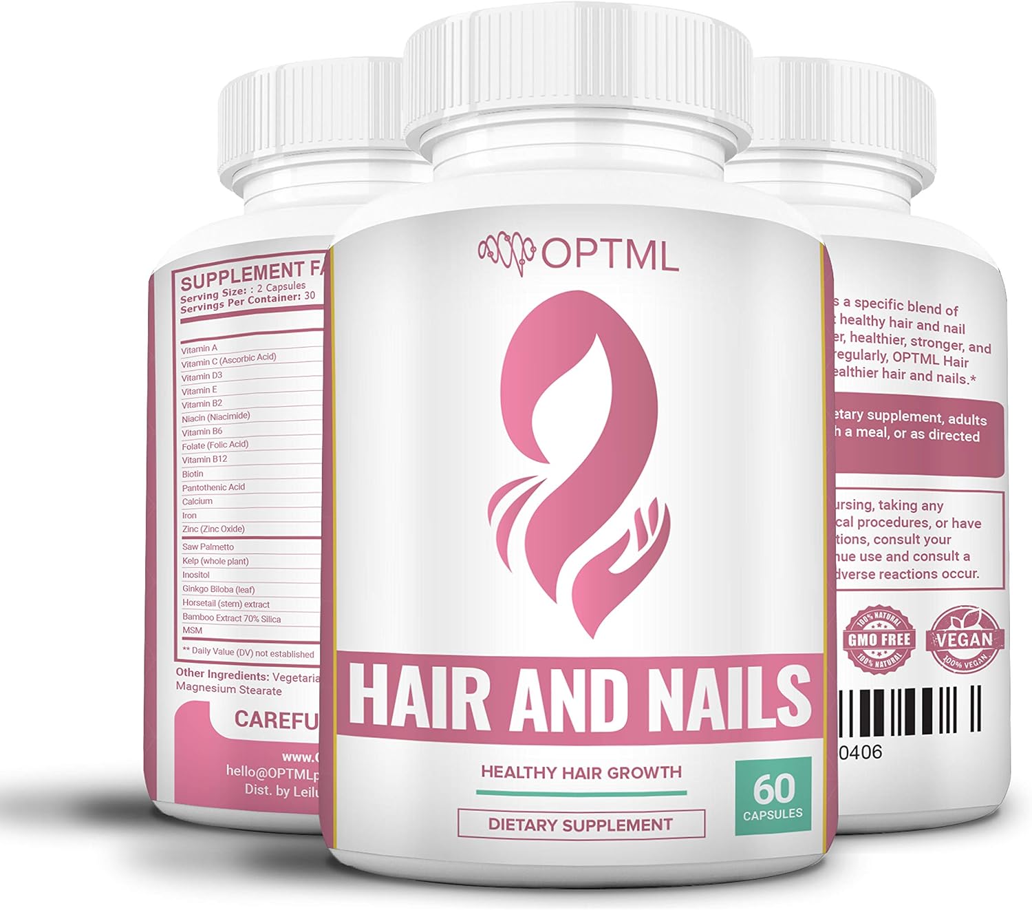 OPTML Vitaminas para el Cabello y las Uñas - 60 Cápsulas