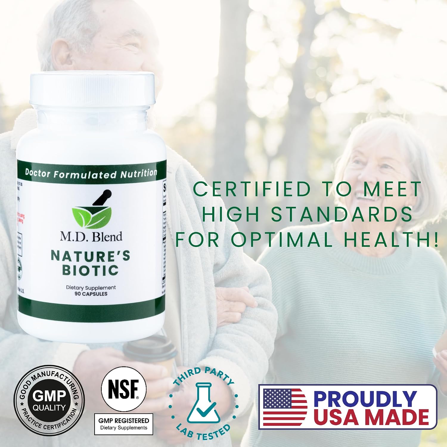 Nature's Biotic Berberine Supplement for Daily Wellness Support with Blend of Oregano, Garlic, Vitamins C & B6, Magnesium, and Zinc, 180 Cápsulas (Pack de 2)