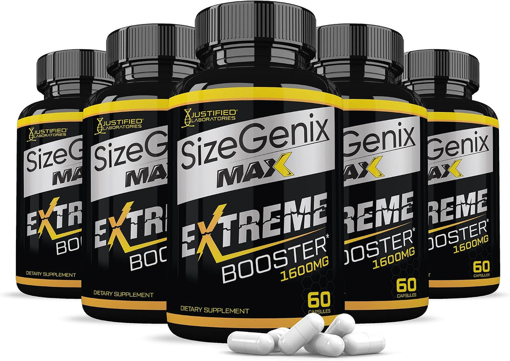 Sizegenix Max 1600MG – Fórmula Avanzada para la Salud Masculina, Pack de 5 (300 Cápsulas)