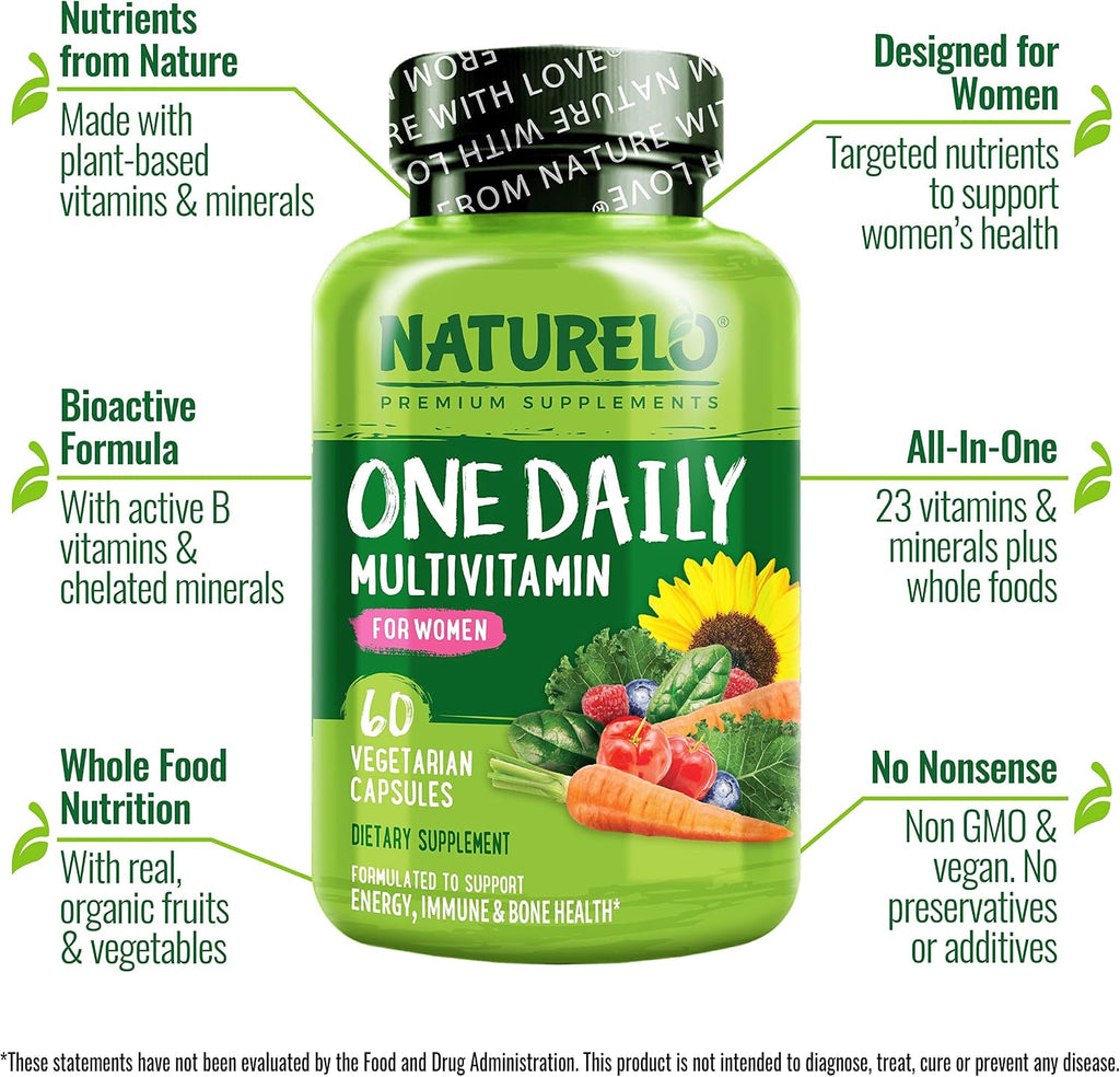 NATURELO Multivitamínico Diario para Mujeres – 60 Cápsulas