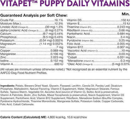 NaturVet VitaPet Multivitamínico Diario para Cachorros con Ayuda para el Aliento (70 masticables blandos) – Image 8