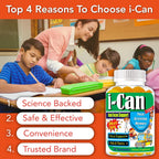 I-Can Kids Focus Gummies con Omega 3 DHA - 60 Gominolas para Niños