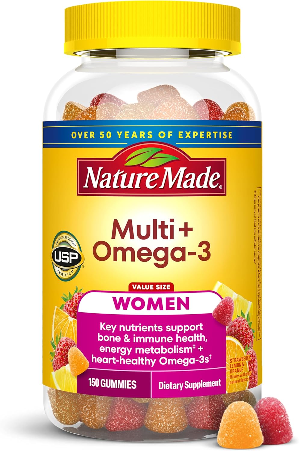 Nature Made Multivitamínico Mujer con Omega-3, 150 Gominolas