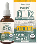 Organic Plant D3 + K2 (5000 UI D3) - All-Trans MK7 de MenaQ7 (120 mcg K2) - Gotas Sublinguales 100% Orgánicas y Veganas