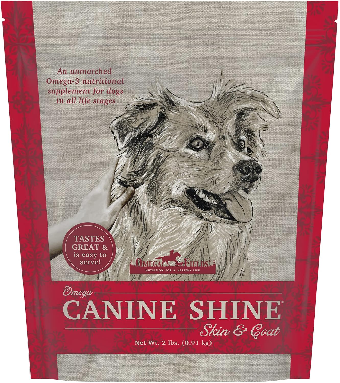 Omega Fields Canine Shine - Suplemento de Aceite de Pescado para Perros, 2 lb