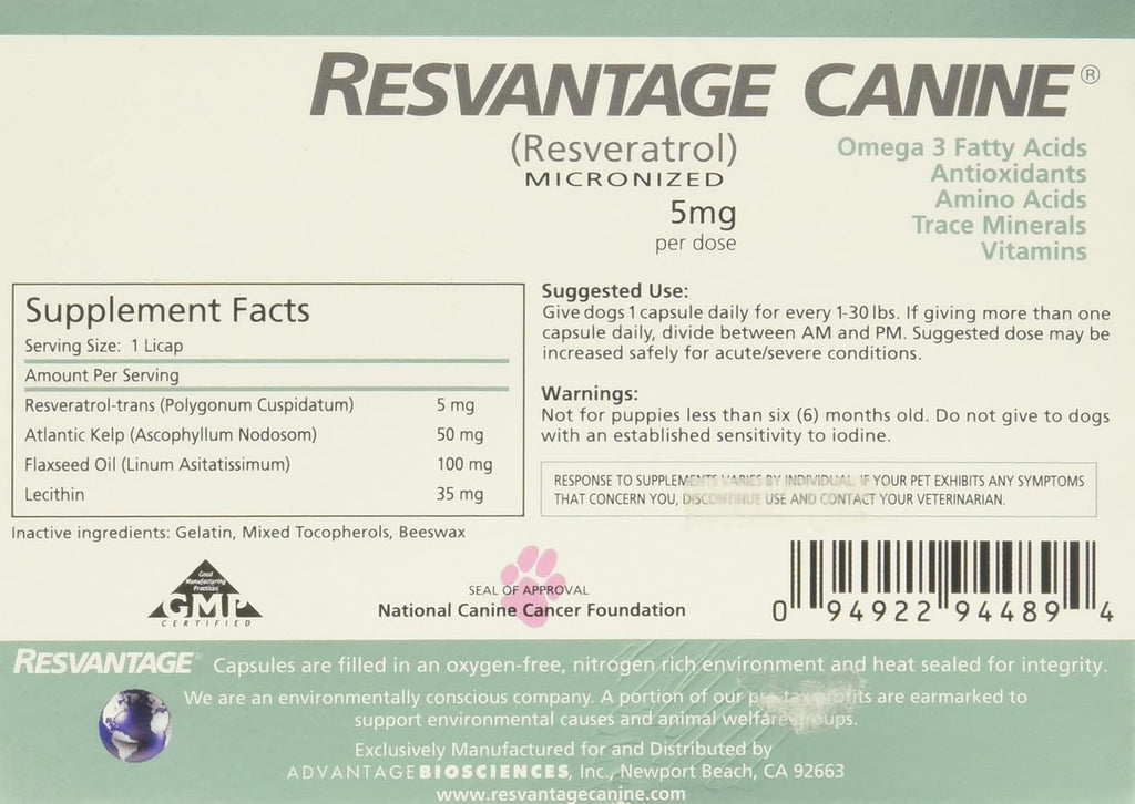 Resvantage Canine - Suplemento Herbal para Perros