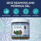Gel de Sea Moss Orgánico con Moringa y Canela - Fórmula Rica en Vitaminas y Minerales - 16oz