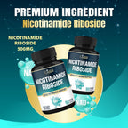 Organic Cadane Nicotinamida Ribósido 500mg | Apoyo Salud Celular | Vegano, No-GMO | 90 Cápsulas