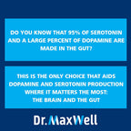 Dr. Maxwell Serotonina y Dopamina - Suplemento 5 en 1 con Probiótico para el Estado de Ánimo, Relajación y Concentración, 60 Cápsulas