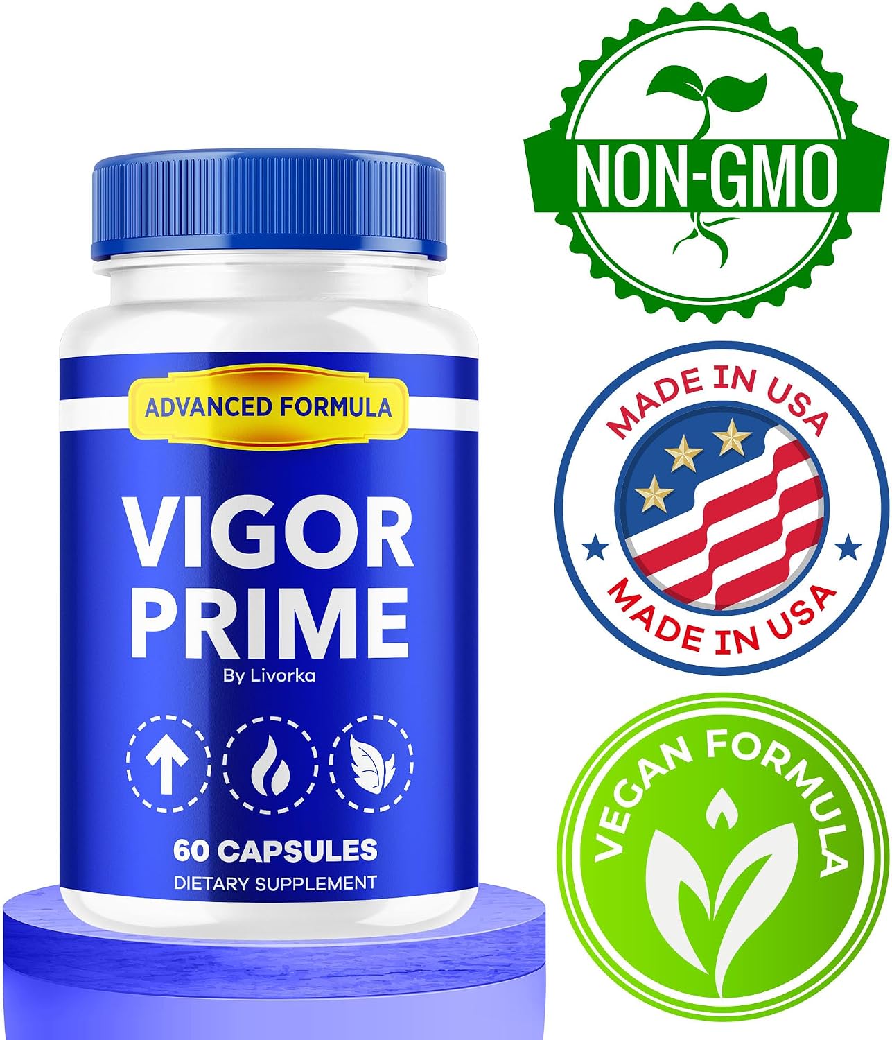 Vigor Prime Capsules – Complemento para hombres, Fórmula avanzada, 60 cápsulas