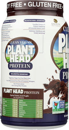 Genceutic Naturals Plant Head Protein - Plant-Based Protein Supplement, Chocolate, 822g