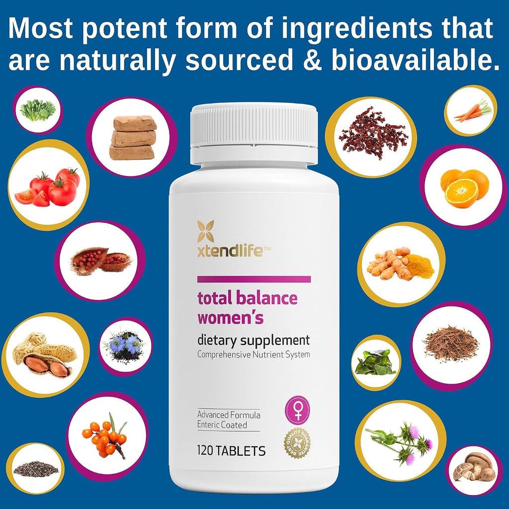 Xtendlife Total Balance Women's Multivitamin - 77 Bioactive Nutrients - 30 Day Supply