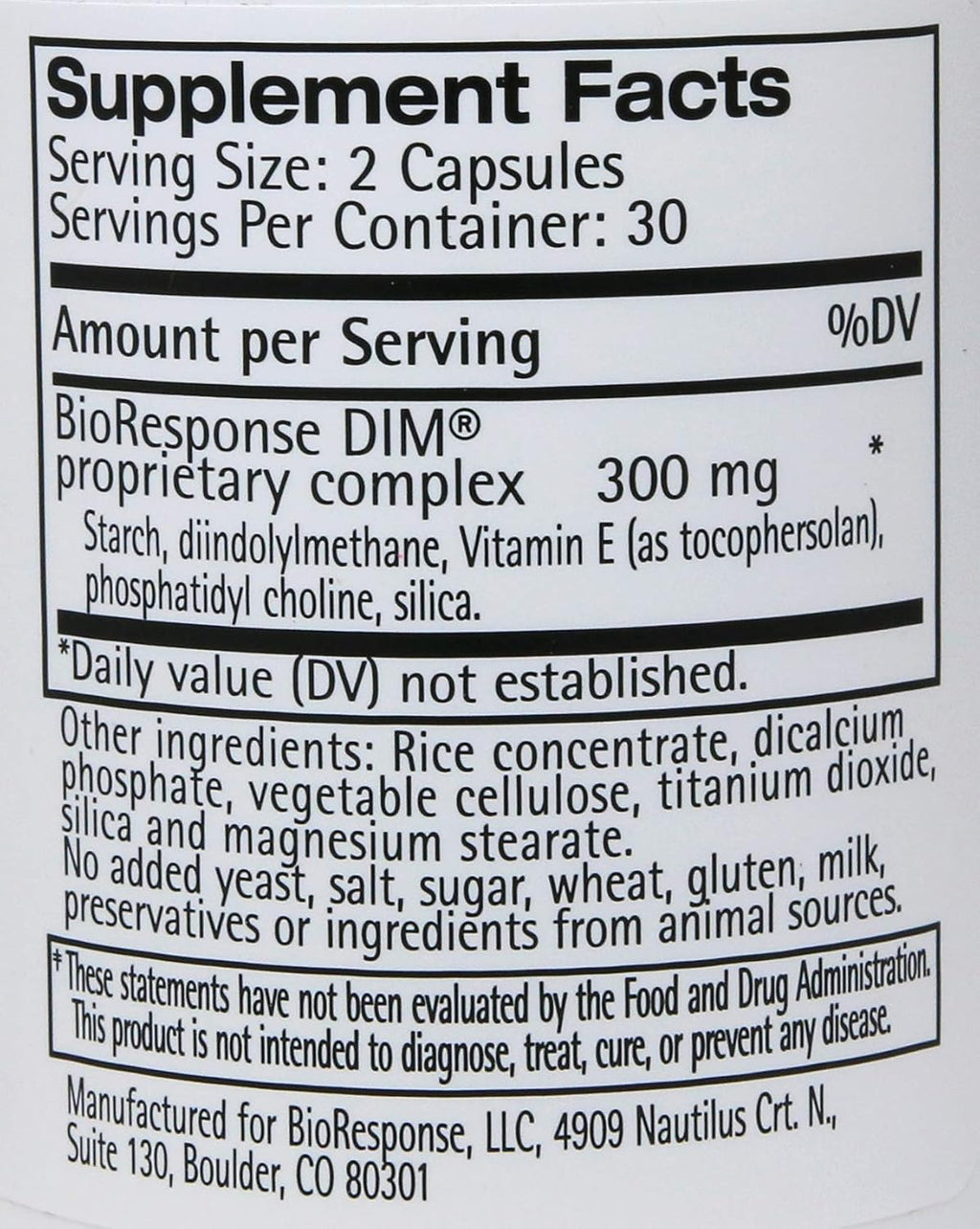 BioResponse DIM - 150 mg (120 Vegetable Capsules)