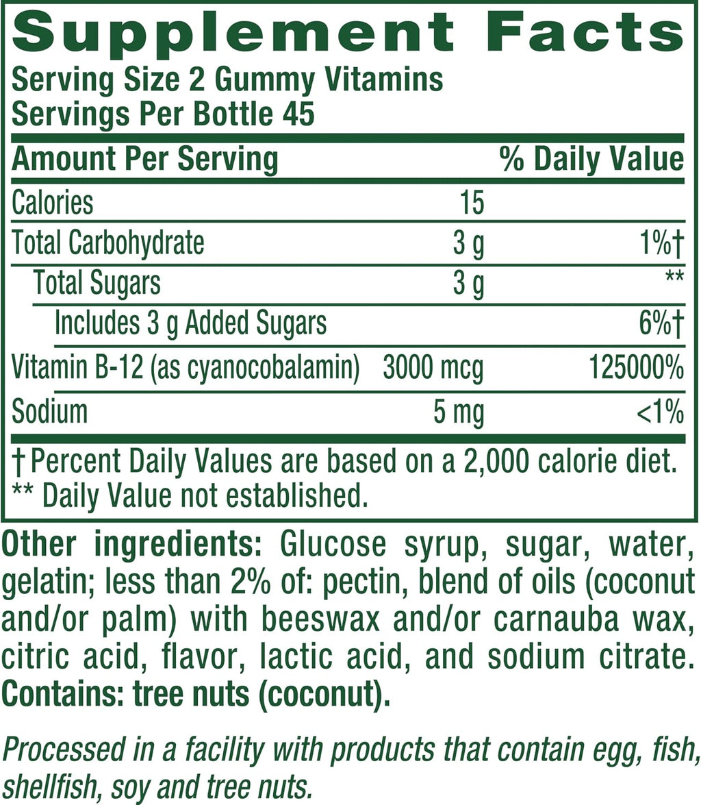 Vitafusion Extra Strength Vitamin B12 Gummies - 90 Gominolas de Vitamina B12, Sabor Cereza
