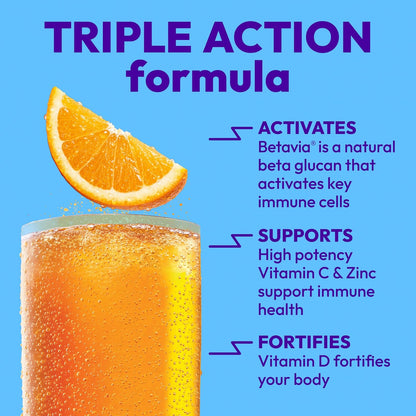 Emergen-C Immune+ Triple Action Polvo de Apoyo Inmunológico, BetaVia®, 1000mg de Vitamina C, Vitaminas B, Vitamina D y – Image 3