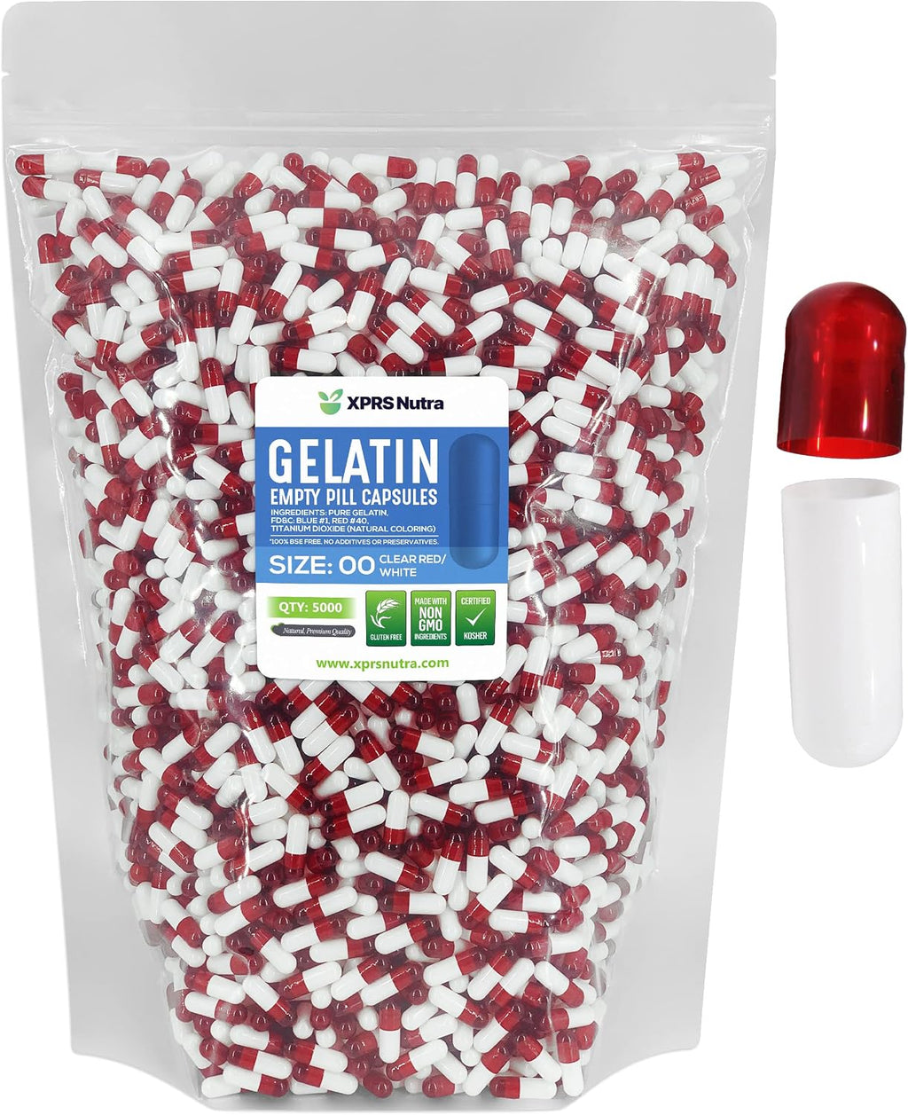 XPRS Nutra Cápsulas Vacías Tamaño 00 - 100 Unidades de Cápsulas de Gelatina Vacías para Llenar Suplementos DIY (Azul)
