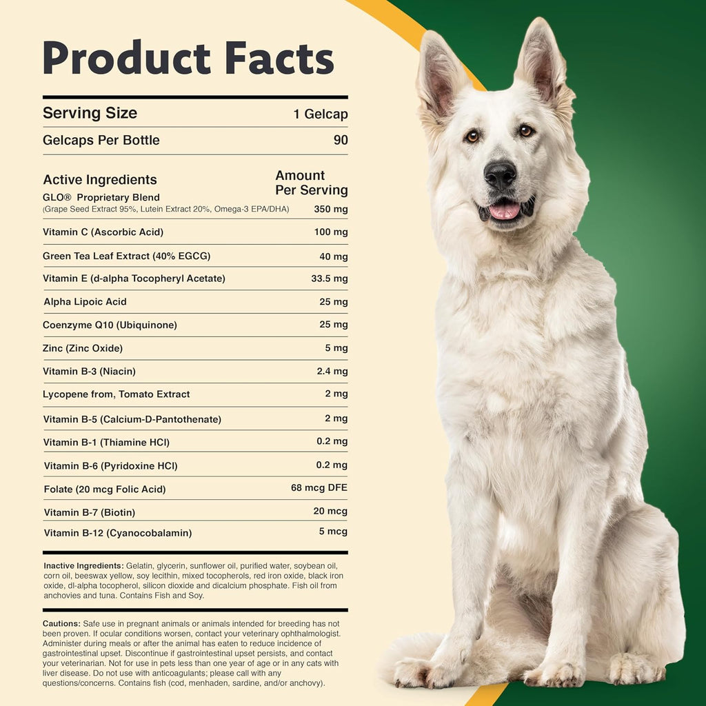 Ocu-GLO for Medium and Large Dogs (11+ lb), 90 Tablets