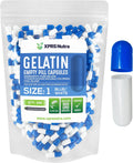 XPRS Nutra Cápsulas Vacías Tamaño 1 - 500 uds - Cápsulas de Gelatina Bovina para Llenado DIY (Azul/Blanco)