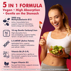 NEVISS Gominolas de Vitamina B12 Metilada 5000mcg con L-Metilfolato, Hierro, B6 y D3 - 2 Envases