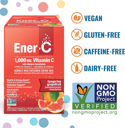 Ener-C Mezcla Multivitamínica de Mandarina y Pomelo con 1000mg de Vitamina C, 60 sobres – Image 3