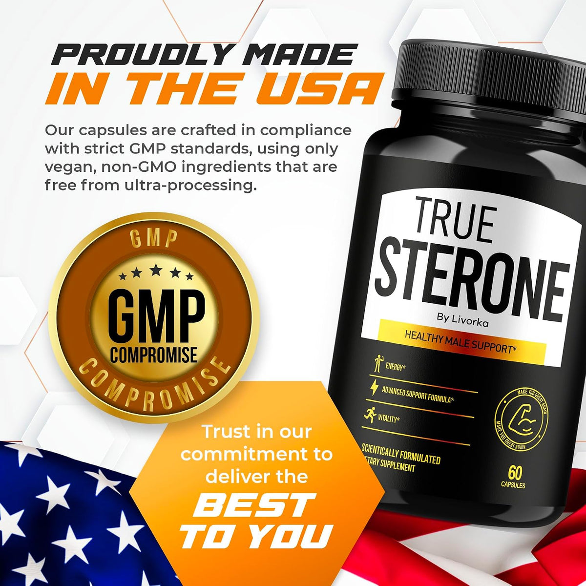 (2 Pack) True Sterone Pills, TrueSterone, True Sterone Pill, Pills True Sterone, True Sterone Vitamin Capsules, True Sterone Advanced Formula, True Sterone Reviews 120 Capsules for 2 Months - görsel 5