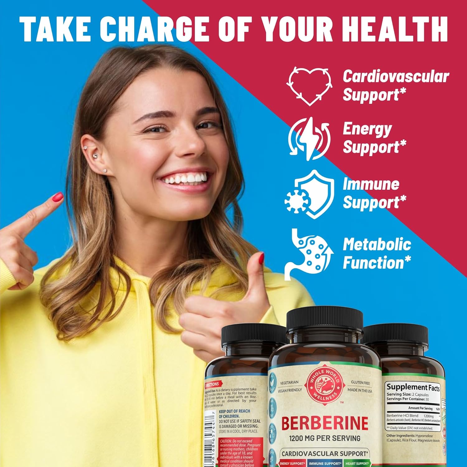 Whole World Wellness Berberina 1200 mg - 60 Cápsulas