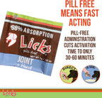 Licks Apoyo Articular y Cardíaco para Perros - MSM, Omega-3 y Vitamina E - Sobres de Gel sin Pastillas - Sabor Pollo - 30 Sobres