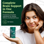 LuciPlex Brain Booster – Complemento para la Memoria, Concentración y Energía, 60 Comprimidos