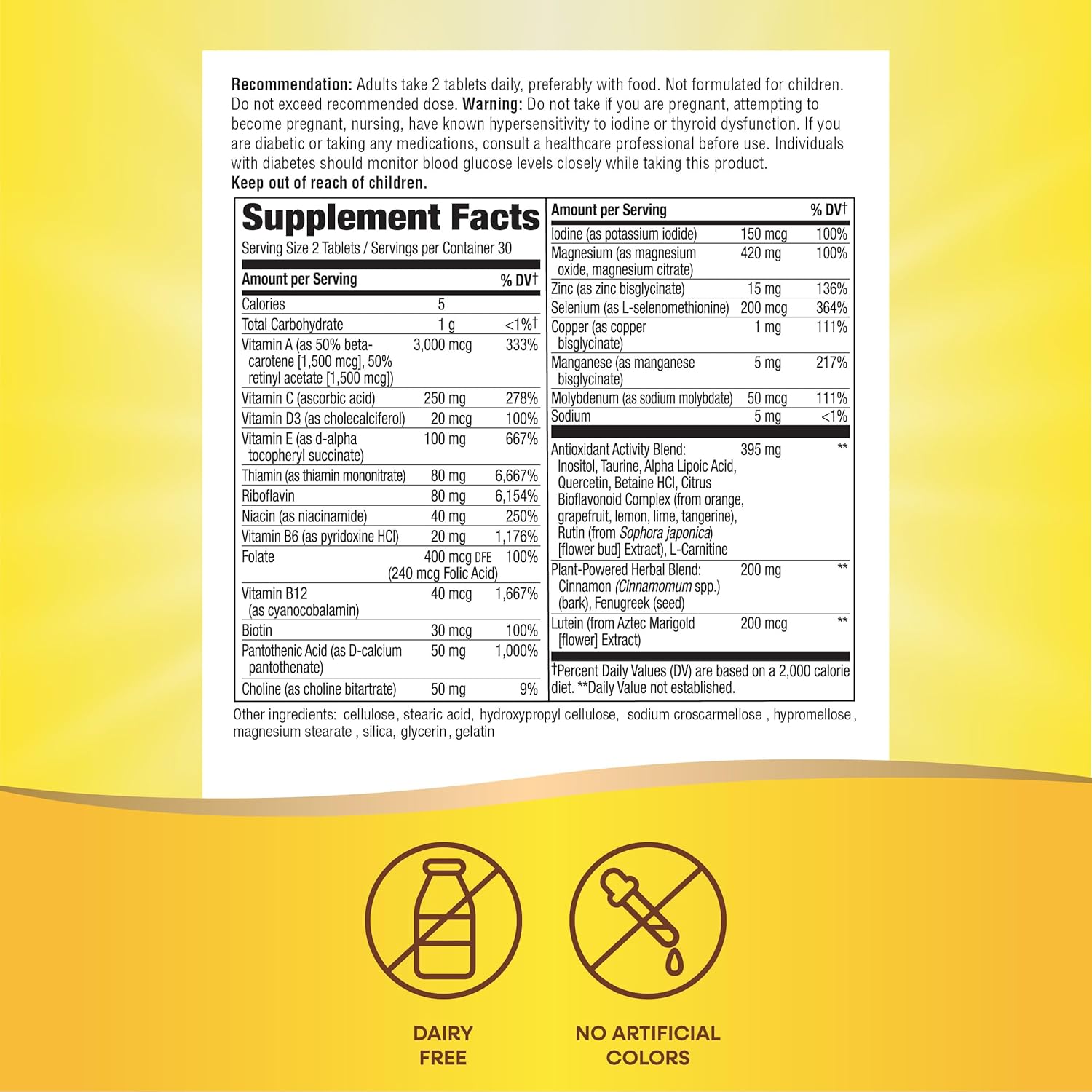 Nature's Way Completia Multivitamínico para Diabéticos - 60 Comprimidos
