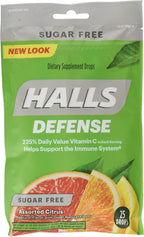 Halls Defense Vitamin C Drops Surtido Cítrico - 30 uds, Pack de 3