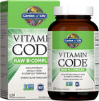Garden of Life Complejo B, 120 Cápsulas Veganas, Alta Potencia para Energía y Metabolismo con B6, Folato y B12 como Metilcobalamina más Probióticos