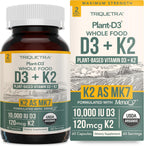 Organic Plant D3 + K2 | 10.000 UI D3 + 120 mcg K2 (All-Trans MK7 de MenaQ7®) | 60 Servicios