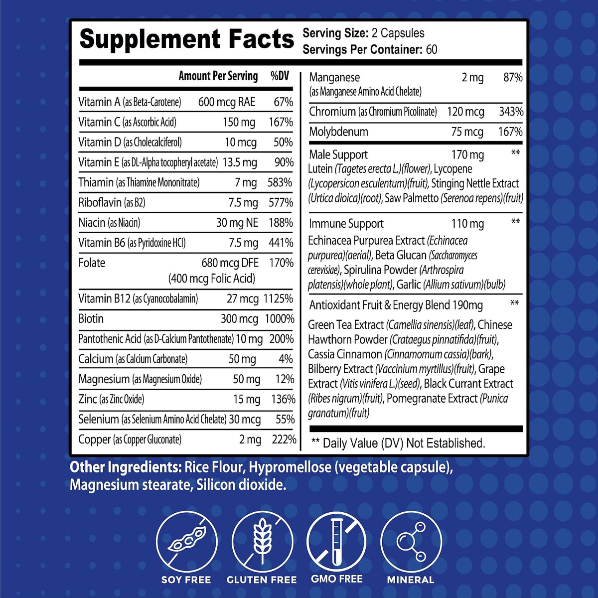 Gusevit Multivitamínico 35 en 1 para Hombres – Magnesio: contribuye al funcionamiento normal del sistema nervioso – Image 6