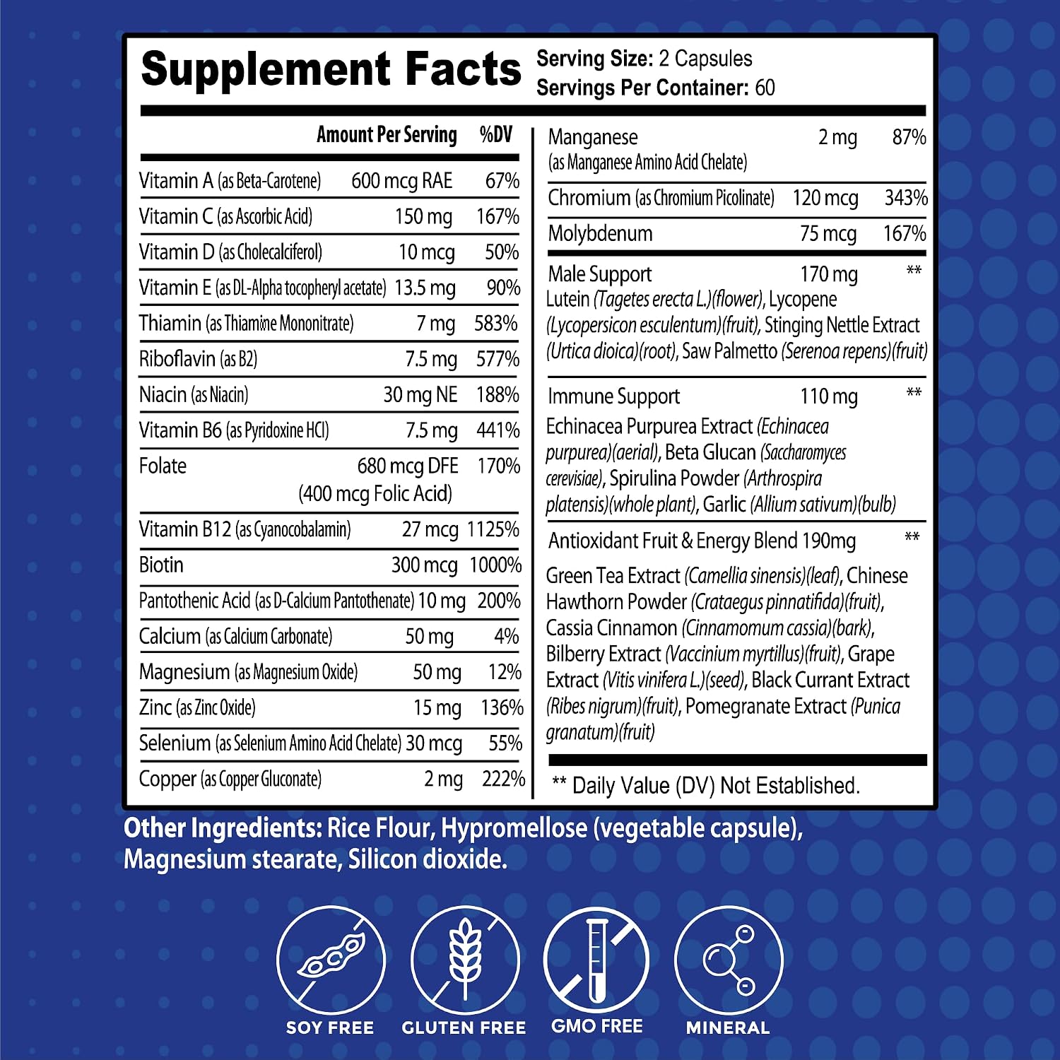 Gusevit Multivitamínico 35 en 1 para Hombres - 120 Cápsulas
