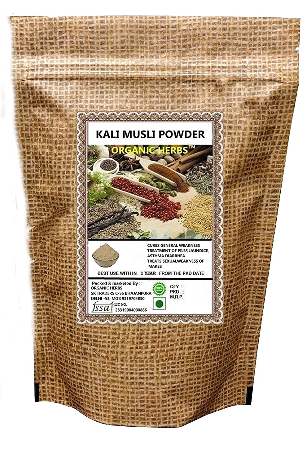 Admart Organic Herbs Black Musli / Kali Musali en Polvo 100g