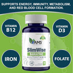 America Medic & Science SlimWise Bariatric Multivitamin 180 Caplets | 2 Meses de Suministro | Post Bypass Gástrico
