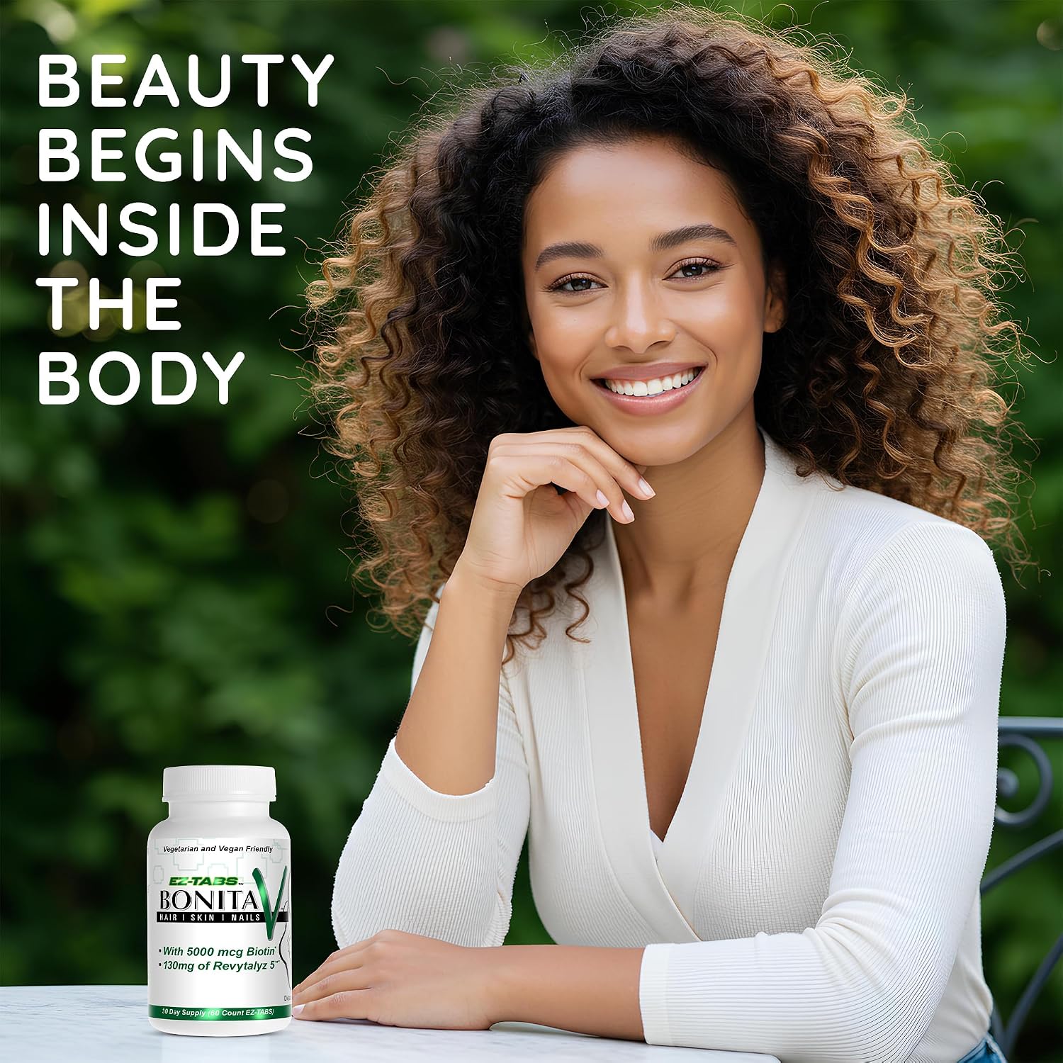 Essential Source Bonita V - Vitaminas para Cabello, Piel y Uñas - 5000 mcg Biotina - 60 Comprimidos Veganos