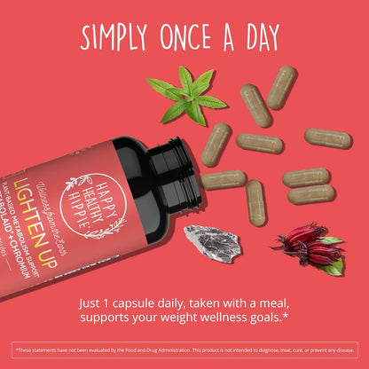 Happy Healthy Hippie Lighten Up - Complemento GLP-1 con Metabolaid y Cromo - 30 Cápsulas Veganas – Image 8