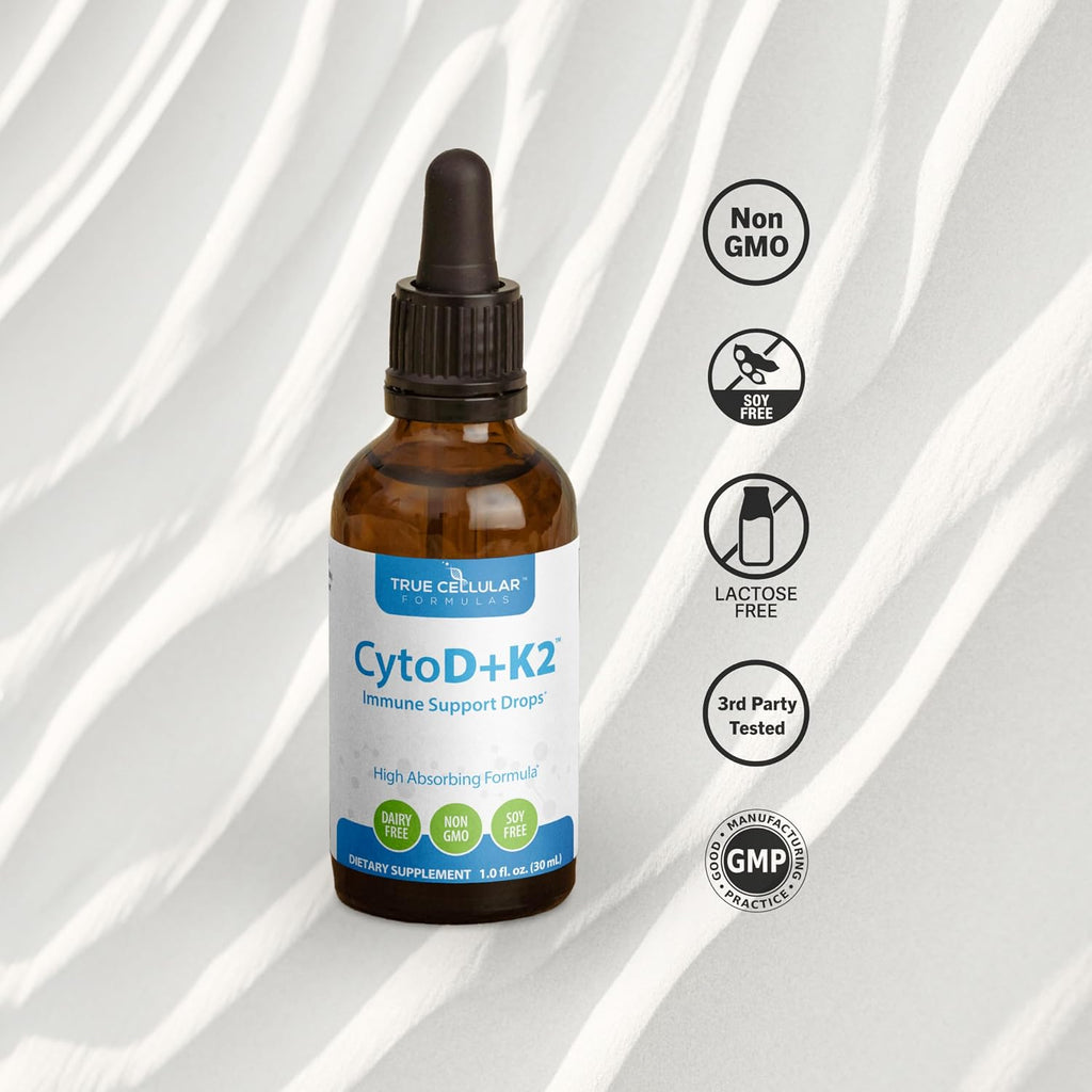 True Cellular Formulas Vitamina D3 2200 UI + K2 MK-7 Gotas Líquidas