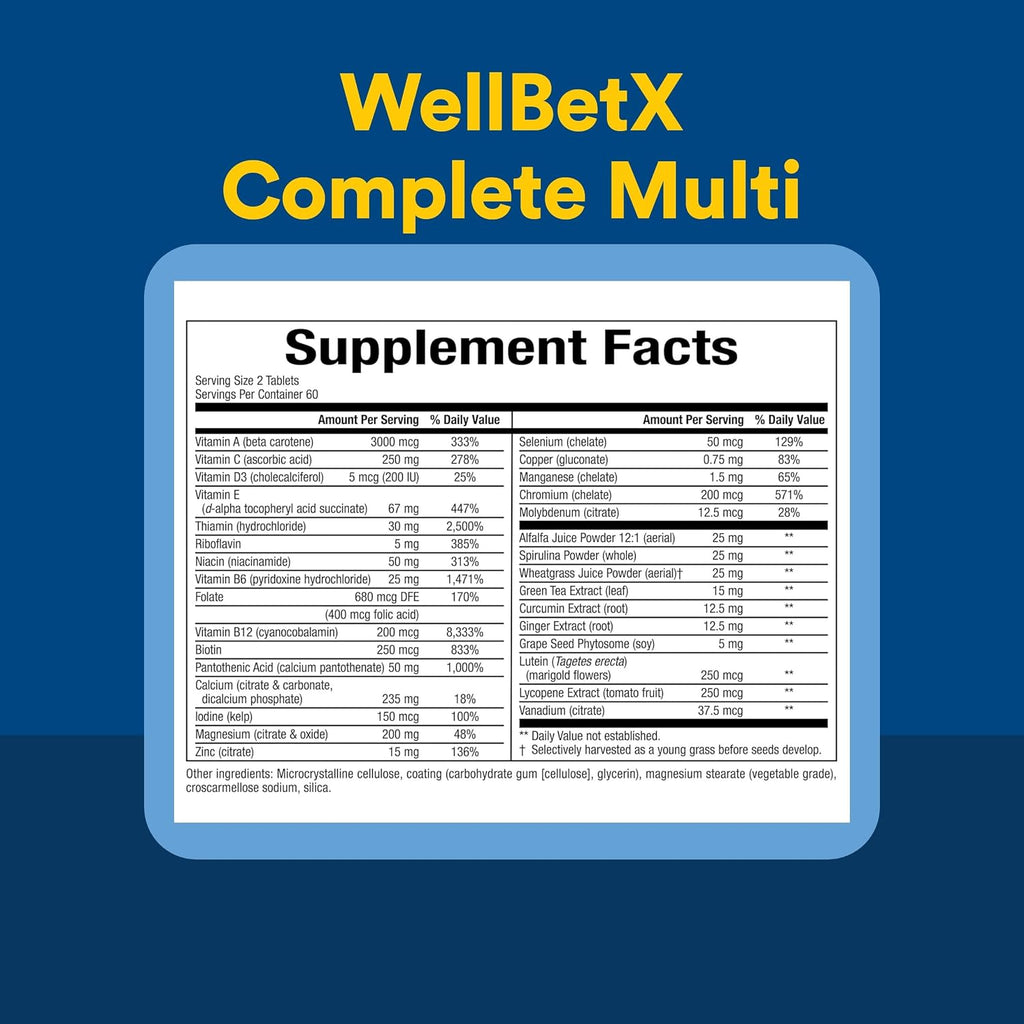WellBetX Complete Multi de Natural Factors, 120 comprimidos