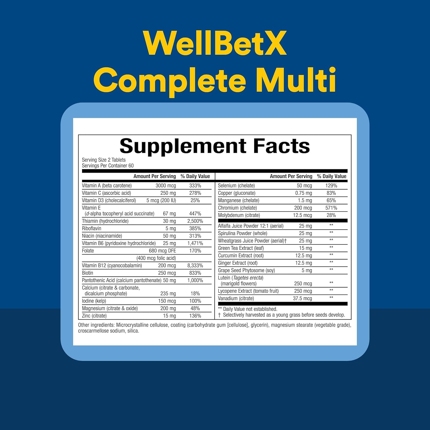 WellBetX Complete Multi de Natural Factors, 120 comprimidos