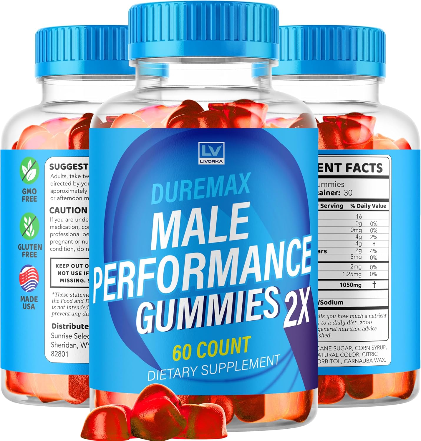 Duremax Max Performance Gummies (5 Pack) - 300 Gomitas para Hombres