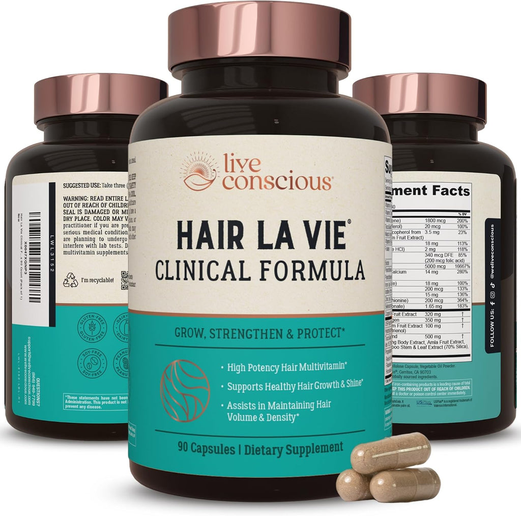 Hair La Vie Clinical Formula Vitaminas para el Crecimiento del Cabello, Mujeres y Hombres