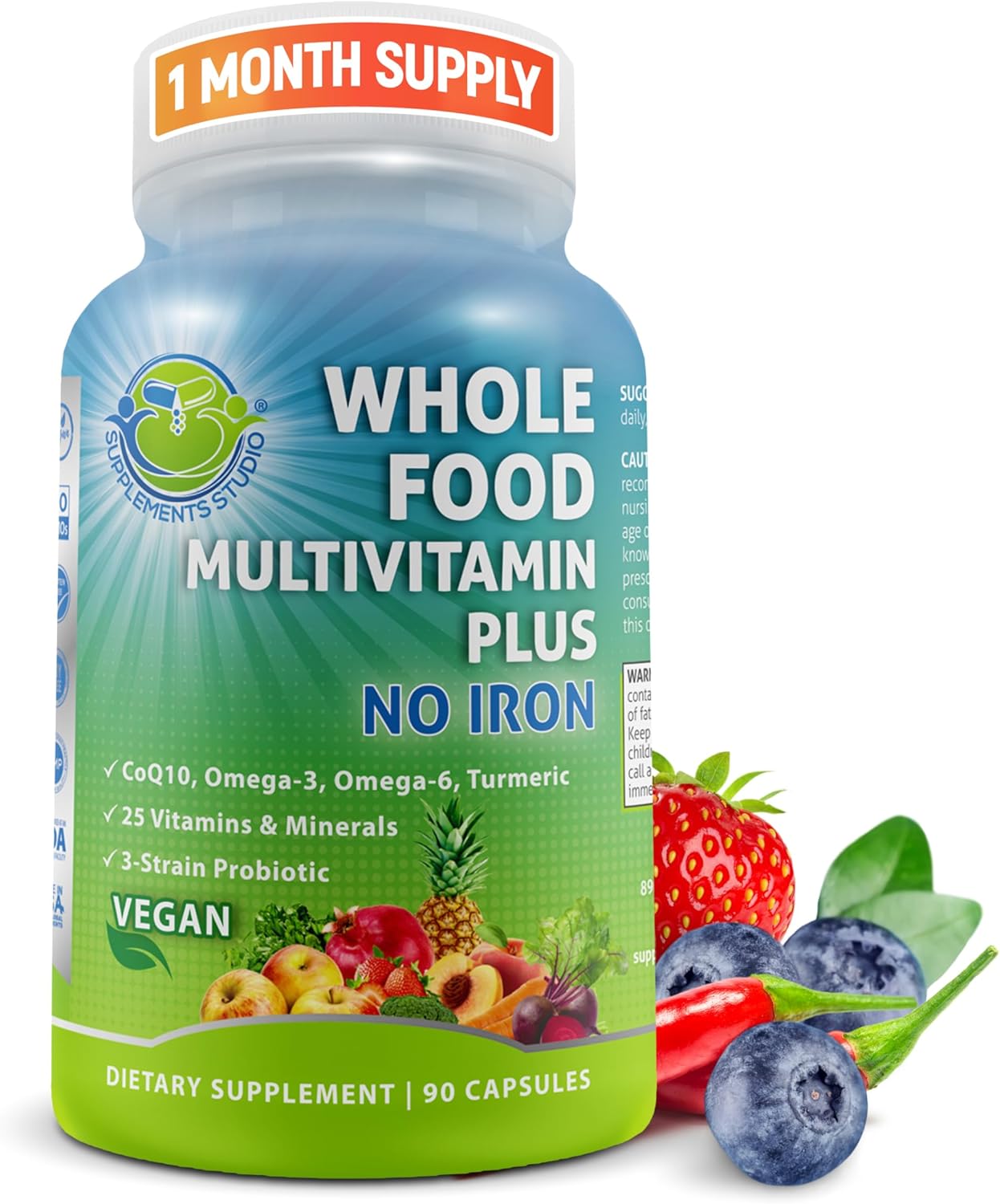 Multivitamínico Vegano Diario Sin Hierro | Metilado para Mujeres y Hombres | 90 Cápsulas
