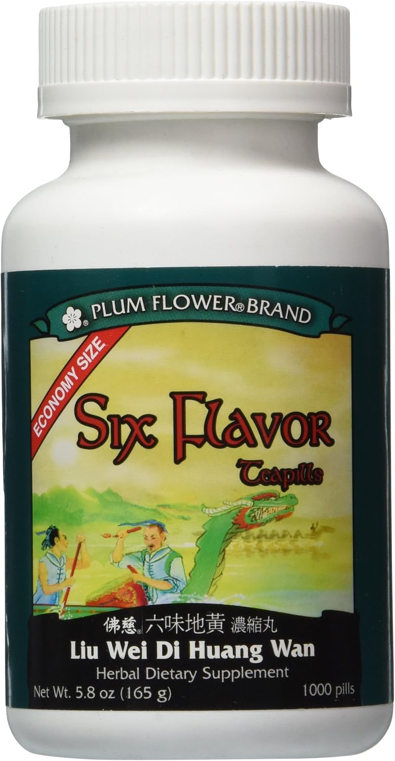Six Flavor Rehmannia Pills - Economy Size (1000 comprimidos) - Plum Flower