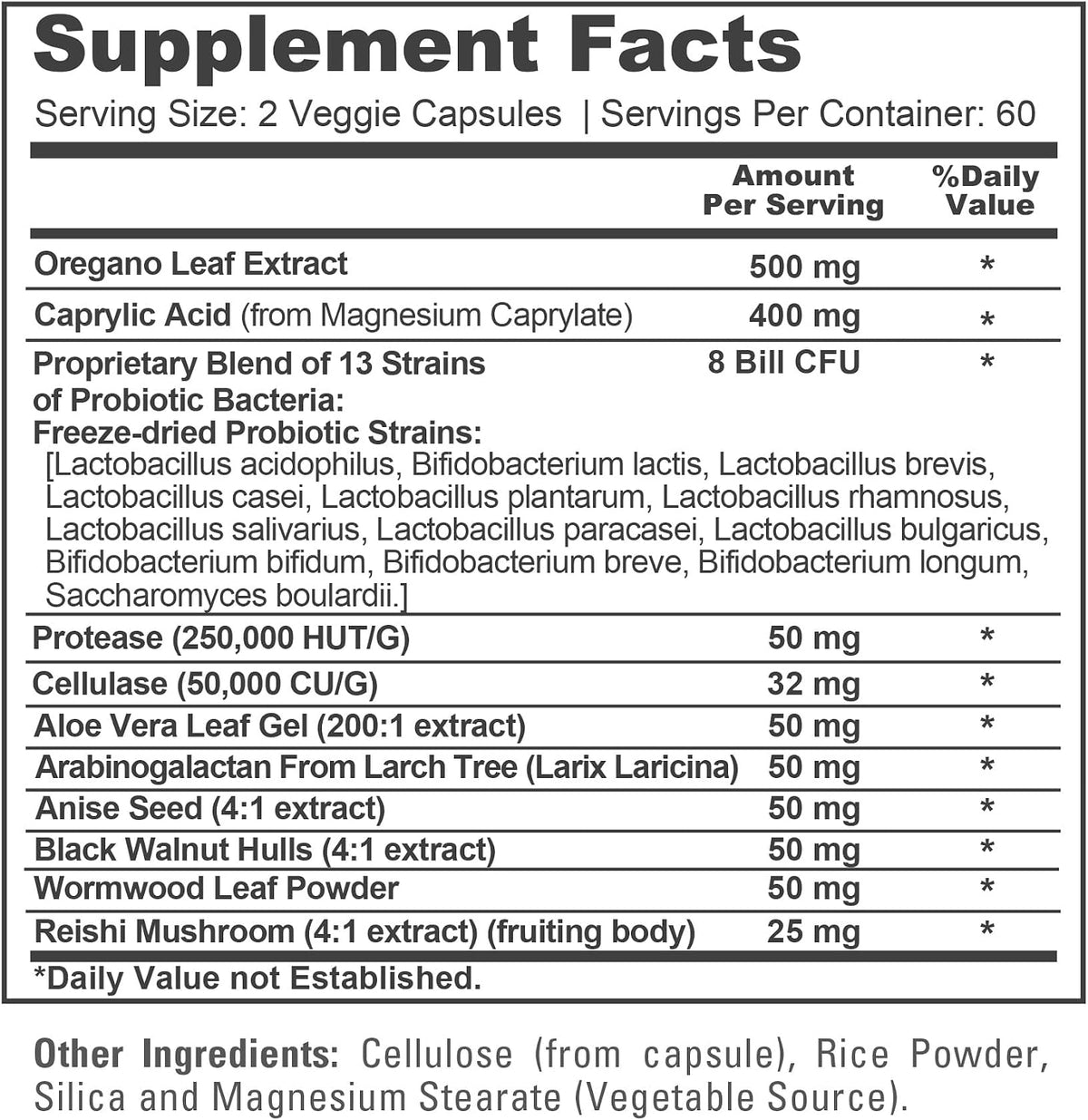 NusaPure CandiHealth Complex Capsules, 500 mg Oregano Leaf & 400 mg Caprylic Acid, 120 Veg Capsules (Non-GMO, Vegan) – Image 4