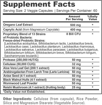 NusaPure CandiHealth Complex Capsules, 500 mg Oregano Leaf & 400 mg Caprylic Acid, 120 Veg Capsules (Non-GMO, Vegan) – Image 4