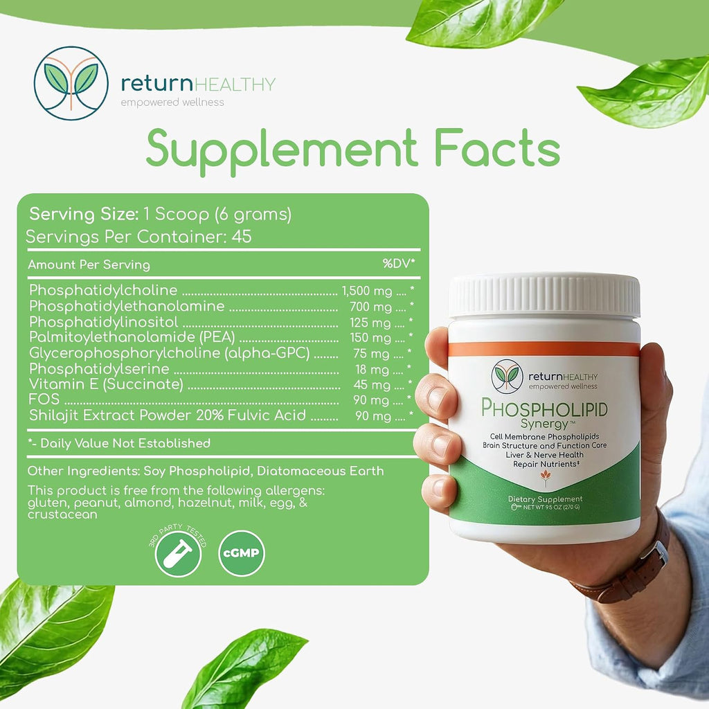 Return Healthy Phospholipid Synergy Powder - Antioxidante en Polvo para la Reparación Celular, 270 g
